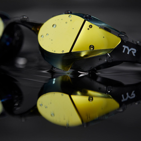 Очки для плавания Tracer-X RZR Racing Mirrored (зеркальные, оранжевые; черный)